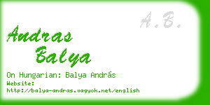 andras balya business card